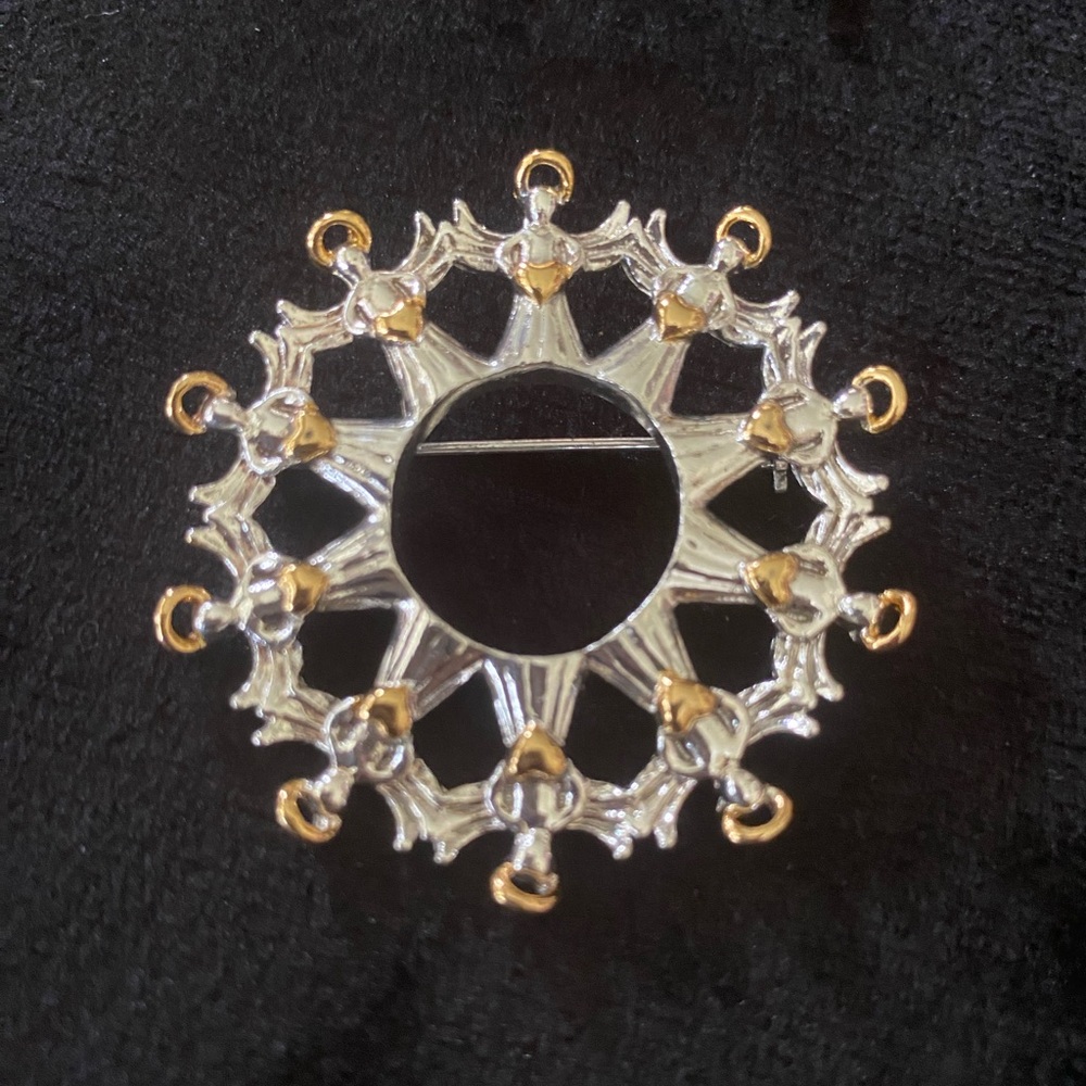 Two Toned Silver And Gold Angel Broach
